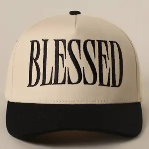 BLESSED Lettering Embroidery Baseball Cap