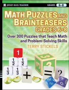 USED Book - Math Puzzles & Brainteasers, 6-8 by Stickels, Terry (Paperback) - english
