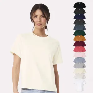 Bella + Canvas Heavyweight Women's T-Shirt, Multi Pack Unisex Boxy Fit Crew Neck Tees, Bulk Airlume Combed & Ring-Spun Cotton Undershirts - 15 Different Colors
