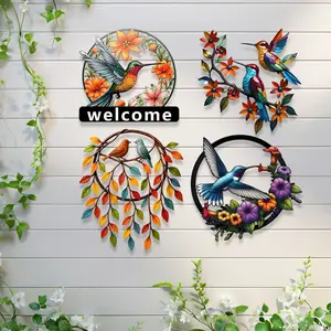 Elegant Bird & Ivy Metal Wall Art, Heart Branch Decor, Home Decoration for Farmhouse, Garden, Porch, Living Room, Bedroom, Balcony, Home Decor Supplies