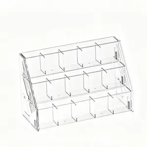 Transparent Acrylic Marker Holder, Staircase Multi-Compartment Design, Dustproof and Anti-Loss, Ideal for Desk, Studio, Classroom