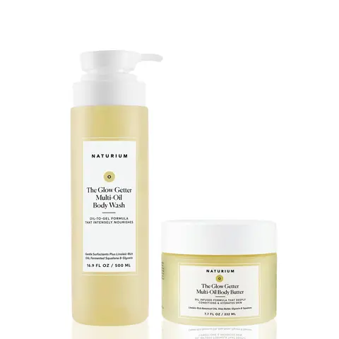 Naturium The Glow All Out Body Bundle, Body Wash and Lotion Set
