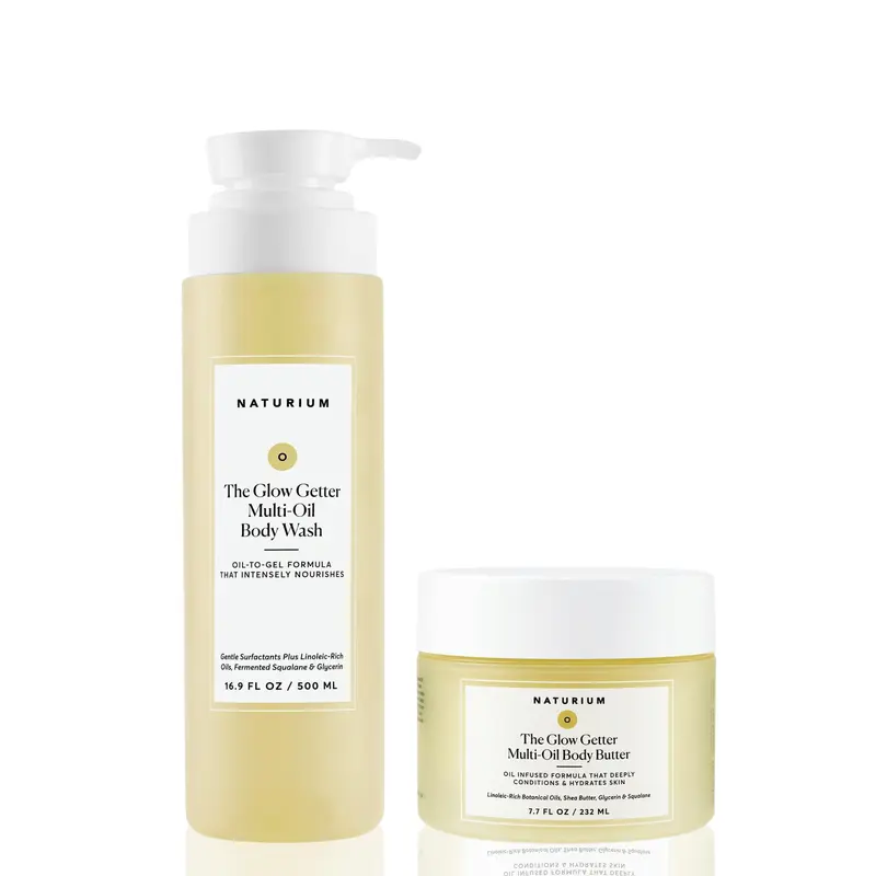 Naturium The Glow All Out Body Bundle, Body Wash and Lotion Set