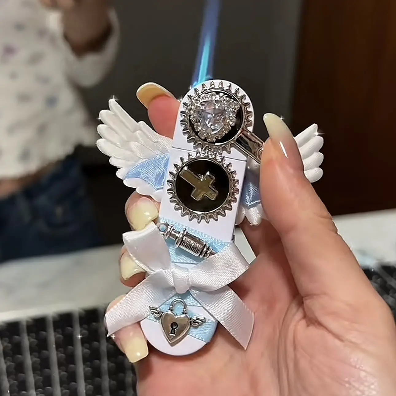 Handmade Angel Lighter (Butane-Free) Mini White Handmade Angel Lighter (Butane-Free) Mini White