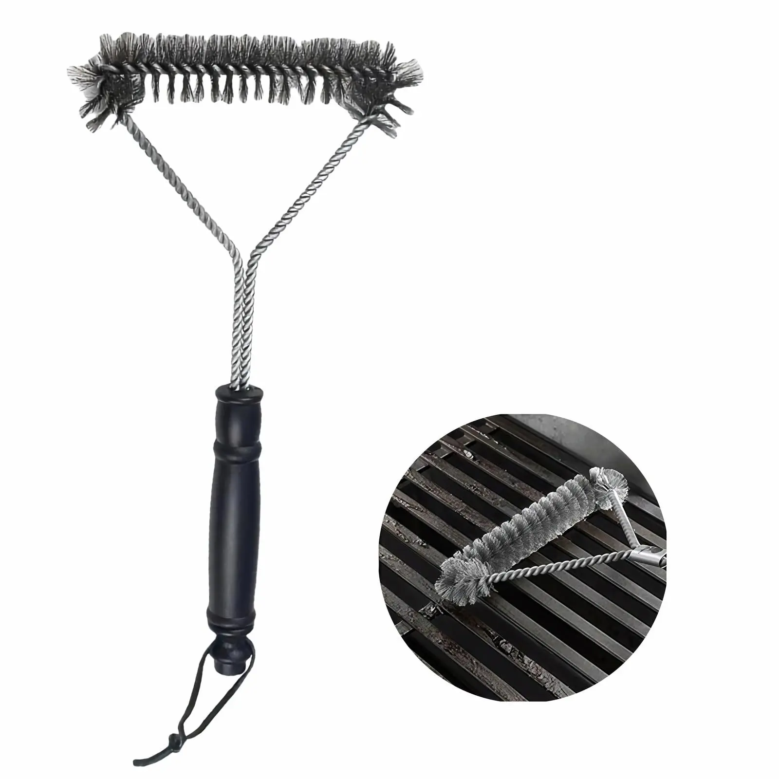 BBQ Bristles Grill Brush 12 Inch Heavy Duty Stainless Steel, Y Shape BBQ Brush with Long Handle & Extra Wide Head - Grill Cleaning Too, Bbq Grill Accessories, Bbq Tools