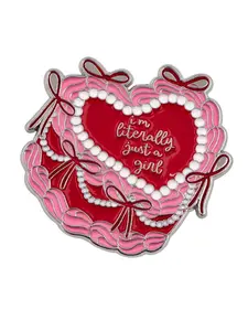 Adorable Bow Heart-Shaped Enamel Pin Charm, Unique Brooch for Men and Women, Daily Clothing Decoration, Fashion Accessory, Perfect Gift for Family and Friends