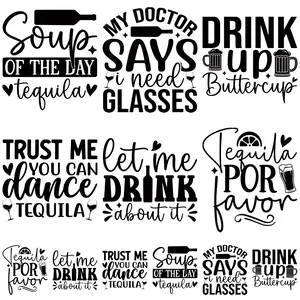 12 Funny Shot Glass Stickers, Colorful Heat Transfer Decals, DIY Fashion Iron-On Patches, Craft Embellishments, Perfect for Hoodies, T-Shirts, Hats, Bags
