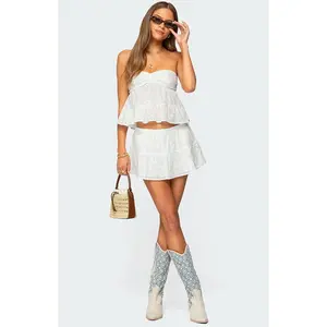 Edikted Women's Dora Eyelet Flared Mini Skirt - Multicolor