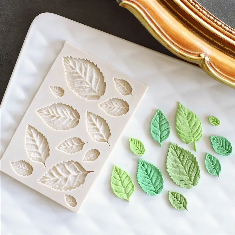 DIY Leaf Fondant Cake Baking Liquid Silicone Molds, Reusable Mold, Multiple Leaf and Maple Leaf Silicone Molds Set for Creative Baking Baking Supplies Bakeware