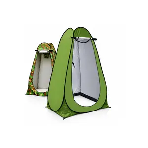 Portable Pop-Up Privacy Shelter Instant Outdoor Changing Room Camping Shower Enclosure Foldable Toilet Cabana Mesh Ventilation Windows Removable Groundsheet Windproof Stakes
