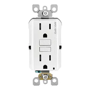 Leviton 15 amps 125 V White AFCI/GFCI Dual Function Outlet 5-15R 1 pk