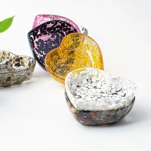 Stylish Heart-Shaped Resin Jewelry Tray with Natural Gravel and Crystal Accents, Perfect for Earrings and Rings, Ideal Gift for Christmas, Valentine's Day and Mother's Day