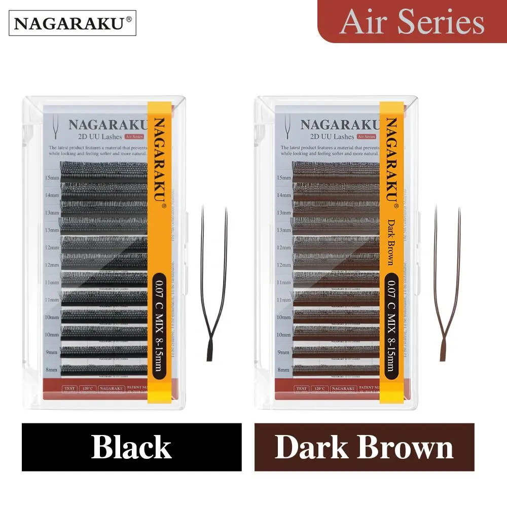 NAGARAKU U Shape YY 2D UU Soft Light Natural Eyelash Extensions Parallel Makeup Supplies Dark Brown 2026 New