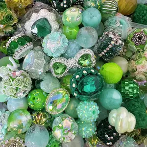 Green Fairy Path Mixed 16mm Acrylic/Resin/Glaze/Heavy-Crafted Mix Beads For Key/Bag Charm Car Hanger for DIY Craft Projects