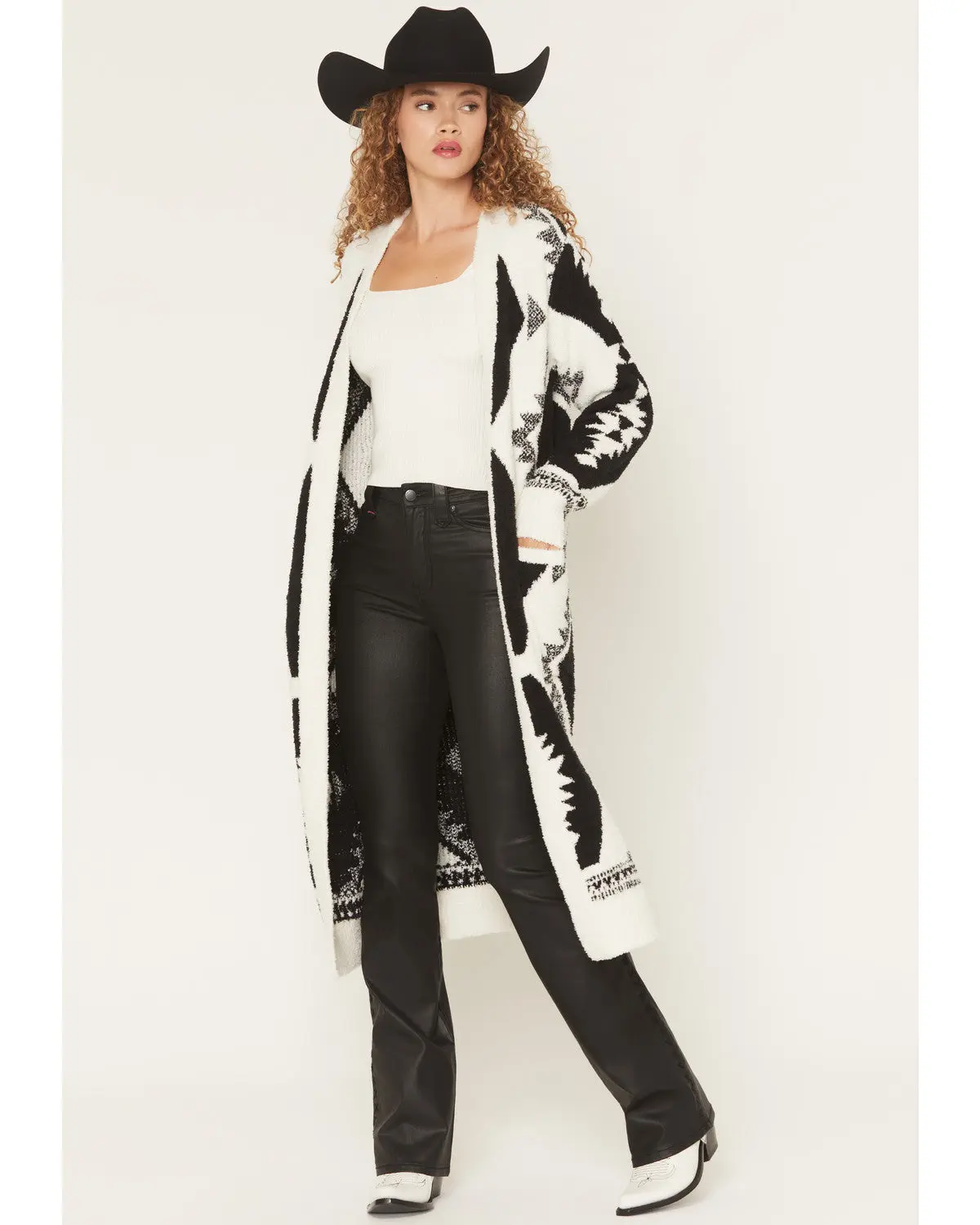 Prairie Southwestern Print Cozy Long Cardigan