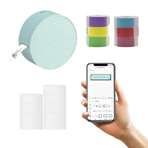 Portable Wireless bluetooth Thermal Mini Printer LP1 with 3 rolls of Mixed Color and 2 rolls of White label sticker paper , USB-C fast charging , 5 in 1 for home work travel gifts