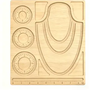 Bamboo Bead Design Tray, DIY Handmade Jewelry Making Tool, Necklace Beading Display Stand for Crafters and Jewelers