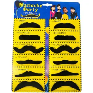 12pcs Funny Fake Mustaches, Plush Realistic Beards, Party Props, Birthday Gifts, Costume Set, Cosplay Accessories