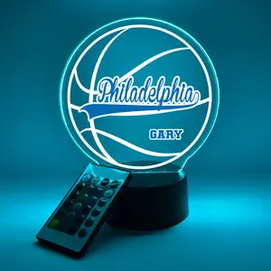 Philadelphia Basketball Team, UV Printed, Personalized, Multi-Color Light Up Acrylic Display, Desk, Den, Man cave, Room, Gift Décor, For Boyfriend, Girlfriend, Him, Her, Kid Friendly, Birthday, Anniversary, Christmas, Wedding, Favorite