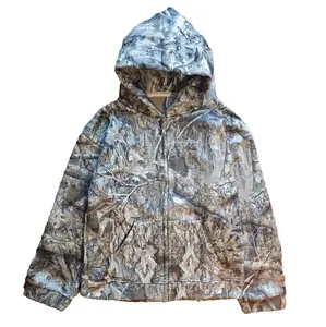 Women's Camo Hoodie Maple Leaf Print Oversized Hooded Sweatshirt Casual Long Sleeve Pullover Sweatshirts with Pockets Cotton Womenswear