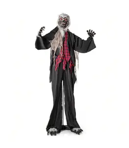 8.2 Ft Halloween Animatronics Sound-Activated Werewolf W/ Light-Up Eyes & Scary Sounds Fantasy Costume Cosplay Costume Metal Standing Set main  ana  nak