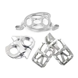 Clean Silver Set CNC Aluminum Alloy Foot Pegs Motor Cover Ignition Key Switch Cover for Surron Light Bee X S Pedals for Segway X160/X260 Ebike Suron Modified Update Accessories Parts