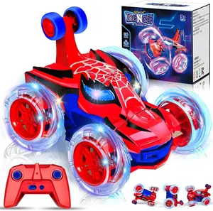 Kids Toys Spider RC Car for Boys 4-7 Cool Spider Monster Remote Control Crawler Toy 360° Flip Fast Stunt 4WD Light Up Wheel Fun Boy Gift Idea for Birthday Christmas Age 3 4 5 6 7 8