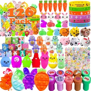 126 Pcs Easter Egg Fillers for Kids Boys Girls, Easter Basket Stuffers, Easter Egg Stuffers, Easter Party Favors, Easter Gifts Toys, Goodie Bags Stuffers, Treasure Box Toys, Classroom Prizes