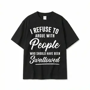Funny Sarcastic Quote T-shirt "I Refuse to Argue" Letter Print Black Shirt Men Women Unisex Tee Sassy Attitude Graphic Top Harajuku Streetwear Hip Hop Style Sweet Wear Oversized Casual Outfit