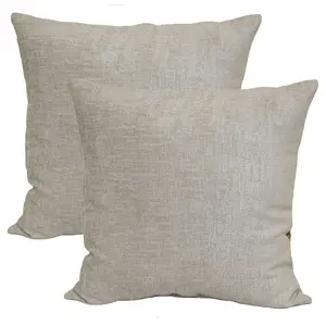 2 Pack Throw Pillows for Couch Sofa Bedroom, Chenille Decorative Square Throw Pillow, 18" x 18", Gray Pumice