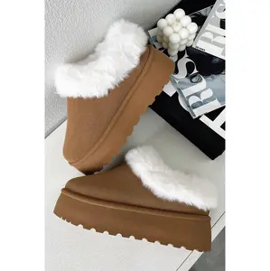Elani Platform Slippers - Chestnut