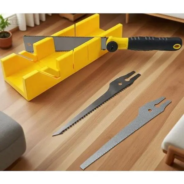 12-Inch Woodworking Miter Box Set with 3 Precision Japanese Saws (3 Blades), Sturdy Cutting Tool for Carpenters, Ideal for Accurate Bevel & Angle Cuts, Essential Carpentry DIY Accessory, Three Blades