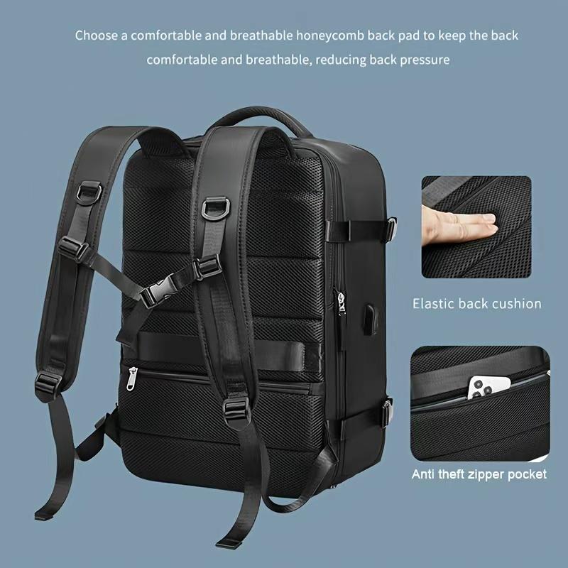 MSBAG Large Travel Backpack for Men & Women 35L- TSA - Approved Carry On Backpack with USB Charging Cable, 15.6” Laptop Compartment -for Hiking, Business, Work-commuting, College, Weekender Backpacking