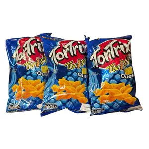 3 TORTRIX Twist Queso 180 Gr Snack Flavor from Guatemala - Original Sauce for Crisps and Puffed Snacks - Crunchy, Crispy, chips