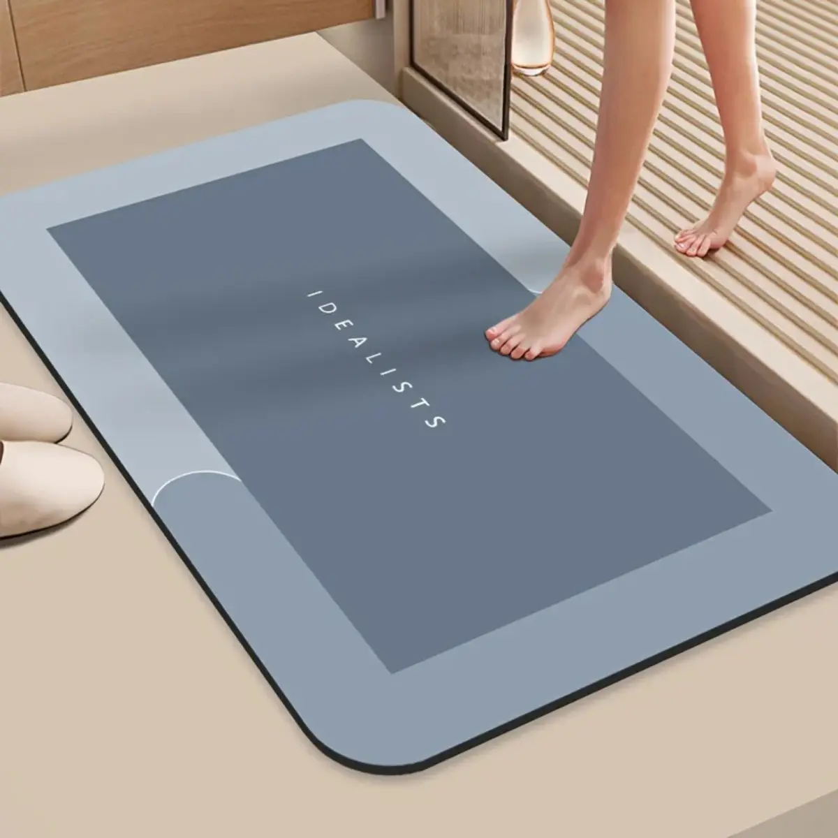 Modern Absorbent Non Slip Bath Mat for Bathroom Kitchen Laundry Room Floor Mat Quick Dry Waterproof Rug Home Decor
