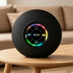 IPX6 Strong Waterproof Speaker with Stunning LED Light Show Hands-Free Calling USB Rechargeable for Shower Pool Camping Audio Smartphone