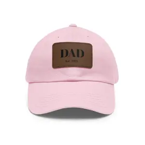 Custom Leather Patch Dad Hat – Personalized Father’s Day Baseball Cap, Customized Est. Gift Hat