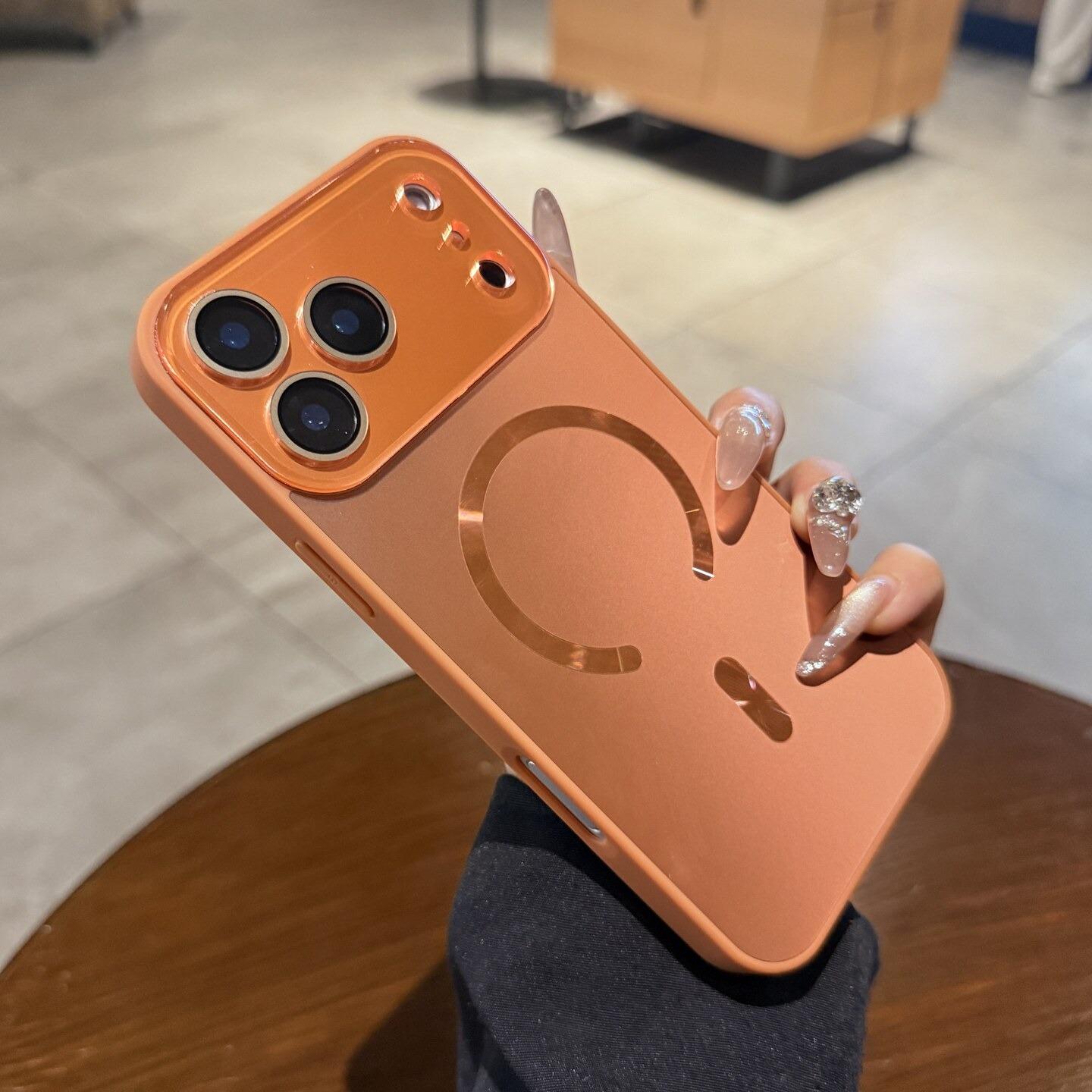 Magnetic large window phone case with Lens Protector , luxury aurora gradient color full camera protection shockproof cover for iPhone 17 Pro Max, 16 Plus, 15, 14, 13, 12, 11 junk