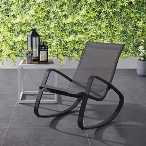 Modway Traveler Rocking Outdoor Patio Mesh Sling Lounge Chair in Espresso
