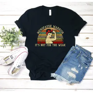 Women's Short-Sleeve Cotton Knit T-Shirt - Round Neck, Comfortable Fit, Casual Sports & Streetwear Top, Funny Graphic Menopause Apparel, Thoughtful Gift for Women, Shortsleeve, Tshirt
