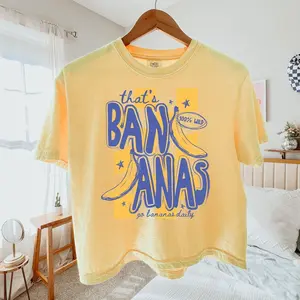 That's Bananas Crop Top Boxy: Summer Fruit Shirt, Comfort Colors Cropped Tshirt, Fruit Pun Shirt, Banana Graphic Tee, Fruit Graphic Tee, Gifts