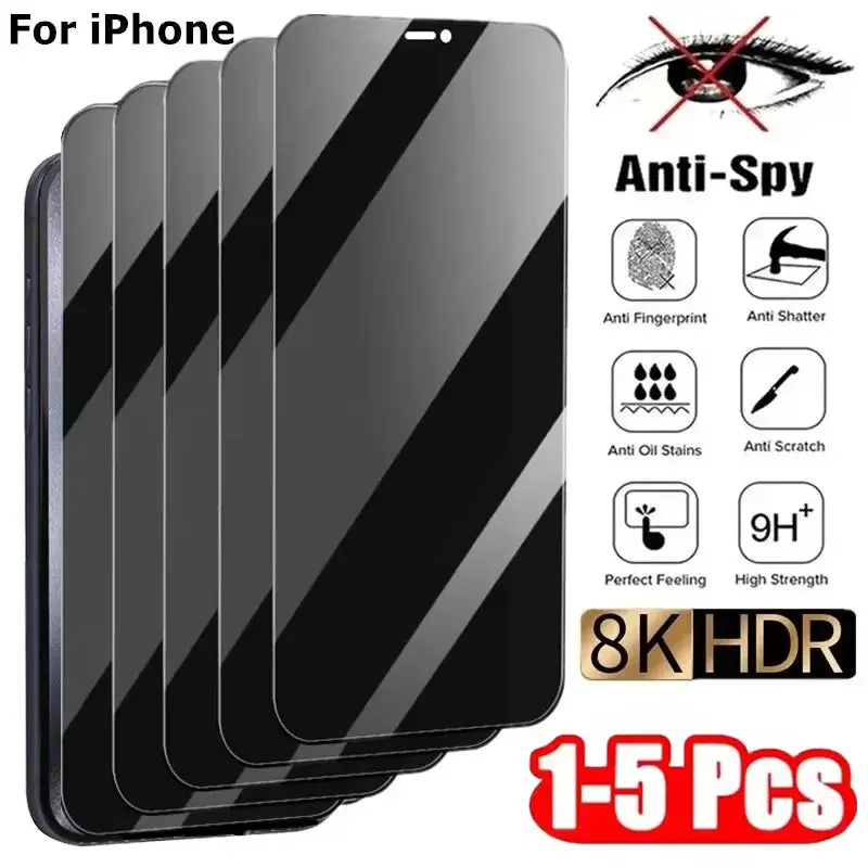 Multi-Model Anti-Spy Tempered Glass Privacy Screen Protector for iPhone 6,6s,6 Plus,6s Plus,7,8,SE,XR,11,12,12 Mini,12 Pro,13,13 Mini,14,15,16,16e,16 Plus,16 Pro Max,17 Pro Max - Protective Cellphone Accessory