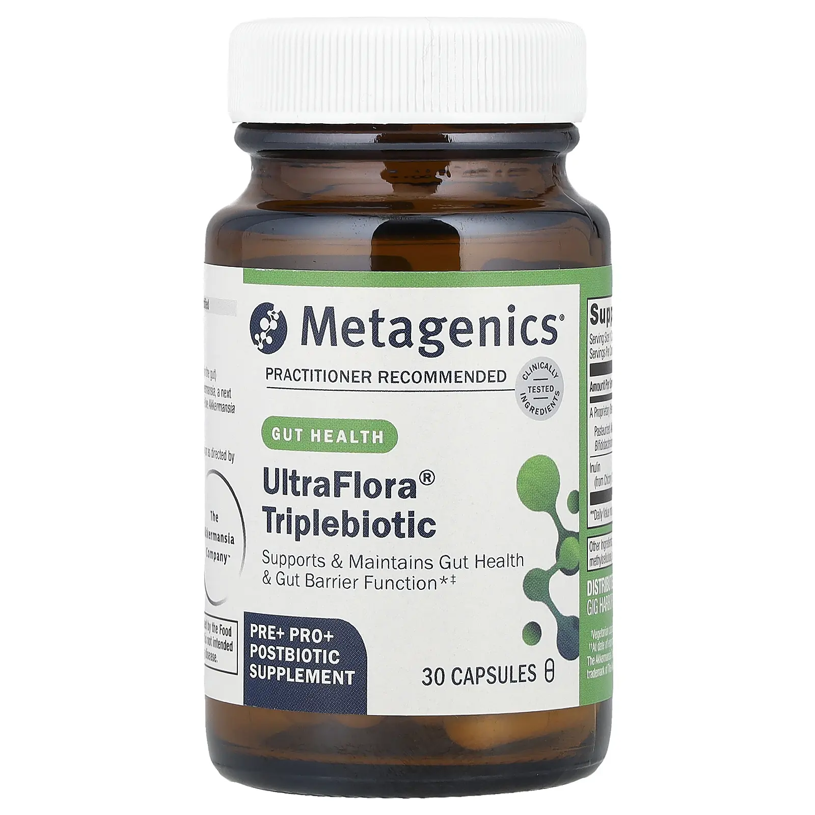 Metagenics UltraFlora® Triplebiotic, Gut Health, 30 Capsules