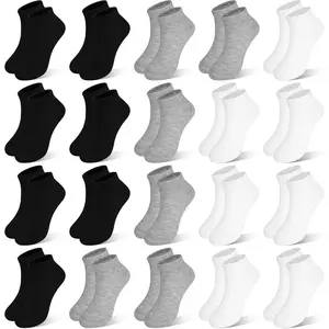 X-SOK02  Kids Socks, 20 Pairs Ankle Low Cut Short Athletic Socks for Boys Girls Toddler 1-13 Years