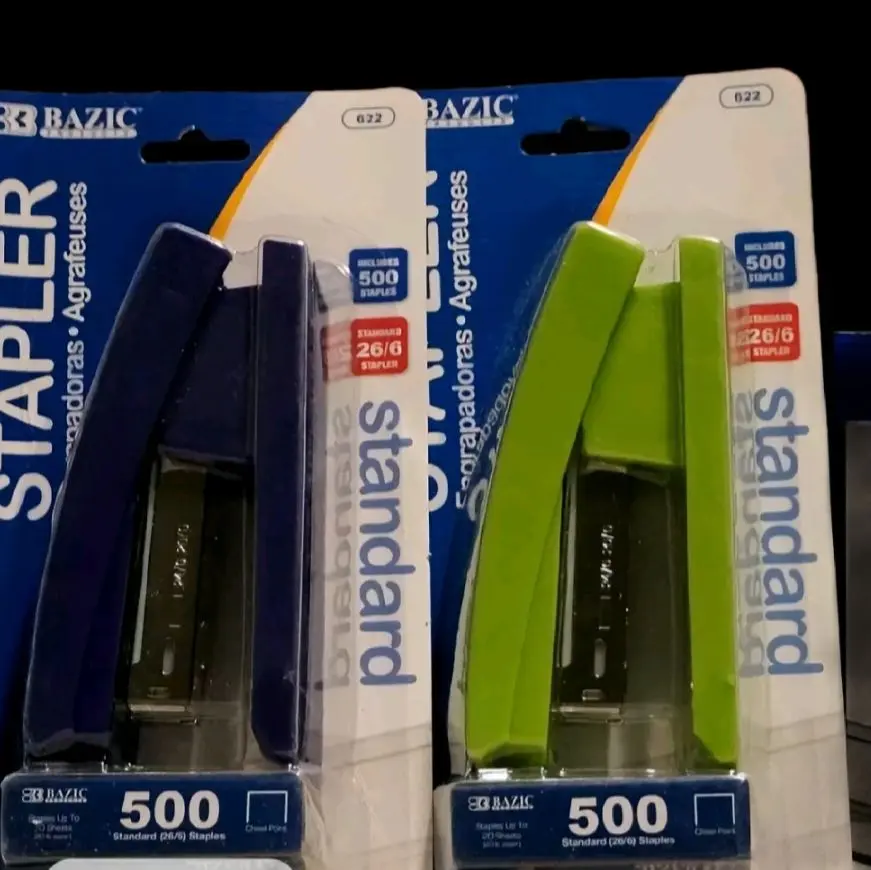 Random Color Stapler and Staples Pins Set Includes 2 Packs of 500 & 5000 Staples for Office Home Use