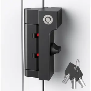 Home  Door Reinforcement Lock, 2 Pack, Keyed Alike, Indoor Use, Childproof Door Lock,  Proof Latch, Kidproof Door Stopper with Cylinder and Snib, Made of Zinc Alloy (Matte Black)