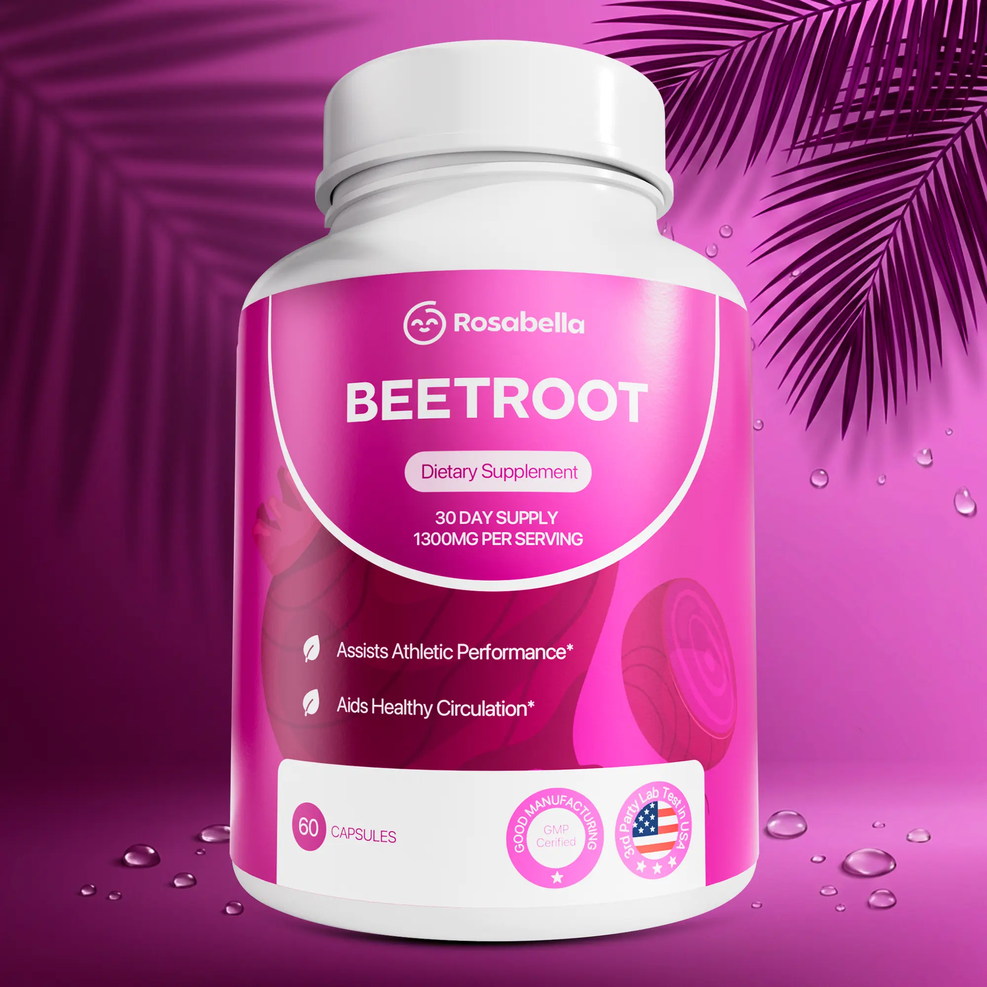 Rosabella Organic Beetroot Capsules (1300mg) for Blood Flow & Heart Health Rosabella Organic Beetroot Capsules (1300mg) for Blood Flow & Heart Health