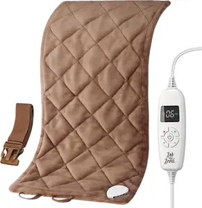 BOB AND BRAD Weighted Heating Pad with Far Infrared Therapy for Back Pain & Cramps Relief, Adjustable Belt Included, Fast Heating,Deeper Muscle Relief for Neck and Shoulders, Knee, Leg, FSA HSA Eligible, 12"x24",Cozy Soft Flannel,Birthday Gifts,Men&Women