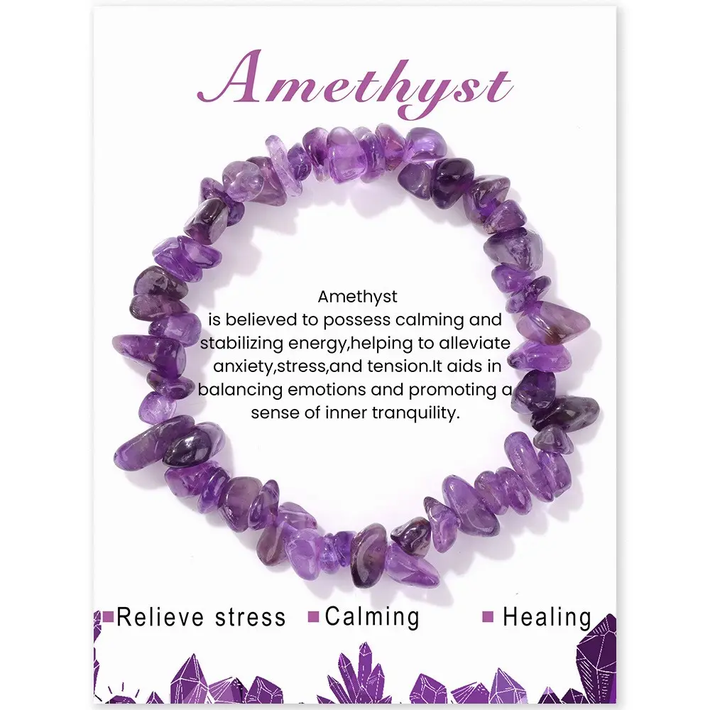 Natural Amethyst Stone Bracelet, Handmade Jewelry, Unique Design, Perfect Gift, Durable Material, Elegant Accessory
