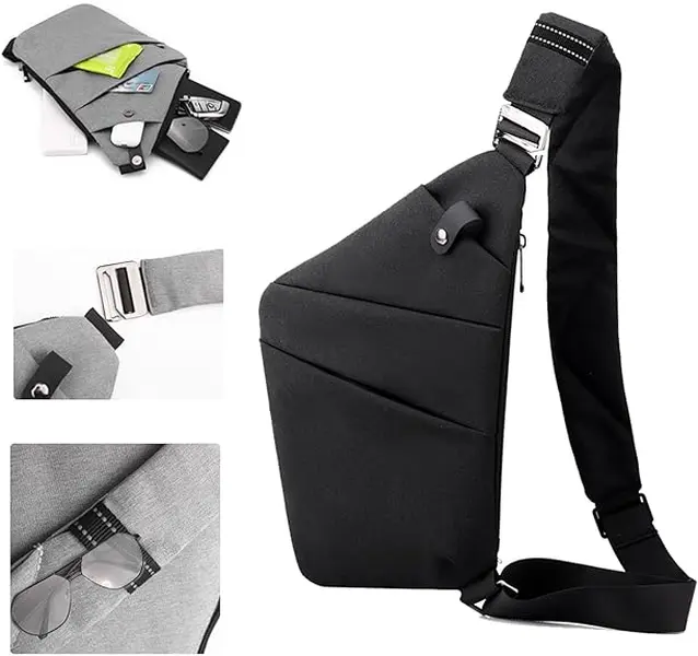 Elloy Doc Anti Theft Travel Bag, Travel Purses Anti Theft Safe Slim Sling CrossBody Bag, Personal Flex Bag for Men&Women